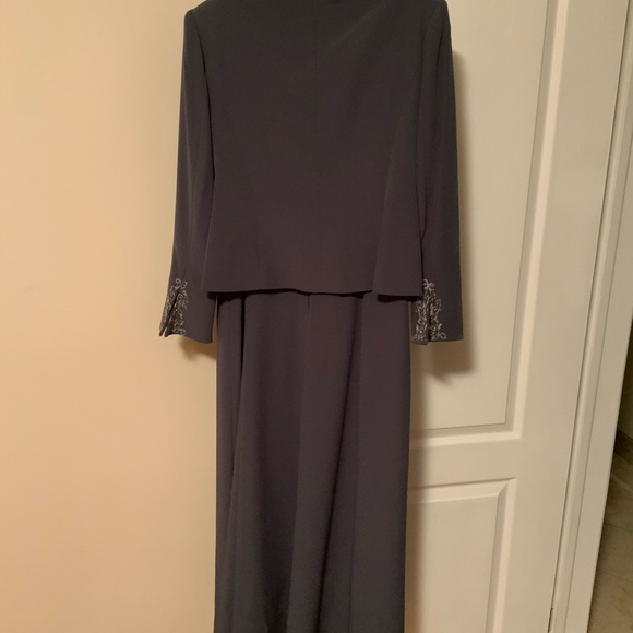 Evening Dress with Embroidered trim detail on Jacket - Picture 5 of 5